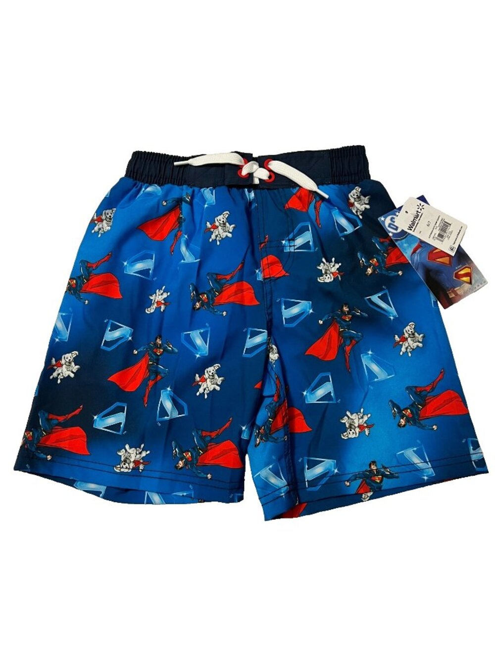 DC Superman Krypto Swim Trunks Board Shorts Boys Sz 6/7 NWT